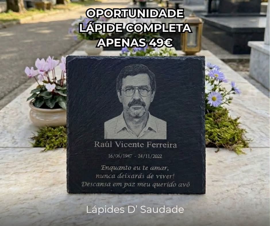 Lápide personalizada 20×20 cm com foto — Lápides D'Saudade